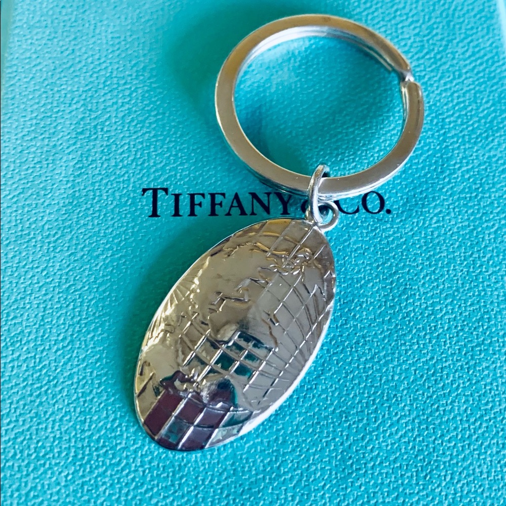 Tiffany & Co. Sterling Silver World Map Key Ring